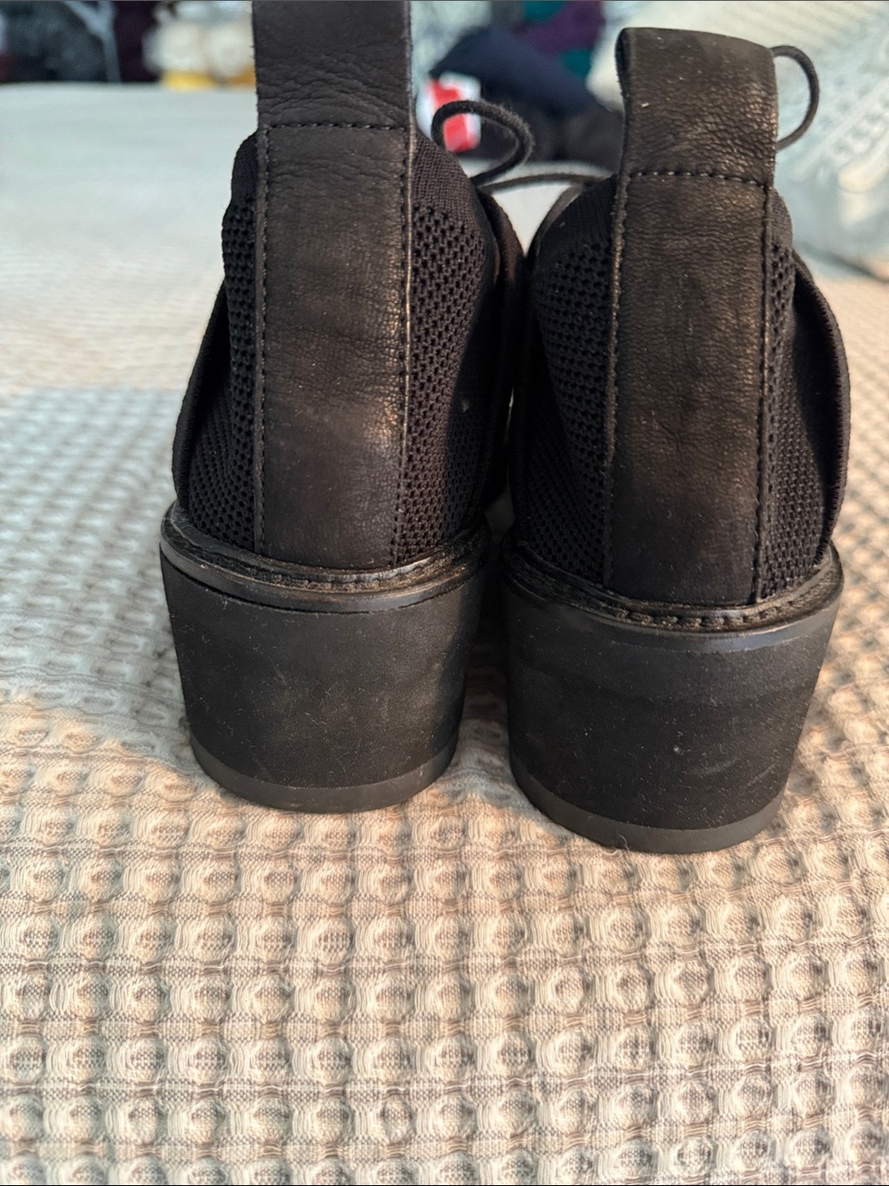 Eileen Fisher Black Knit Lace-Up women’s shoes size 7.5. - Picture 5 of 7